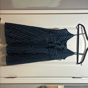 Trixxi Blue and White Pleated Halter Sundress